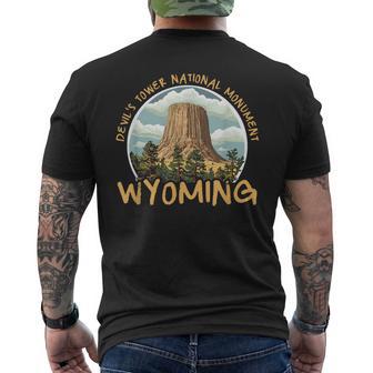 Devil's Tower Wyoming Men's T-shirt Back Print - Thegiftio UK