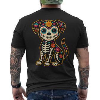 Dia De Los Muertos Dog Day Of The Dog Dead Sugar Skull Men's T-shirt Back Print - Thegiftio UK