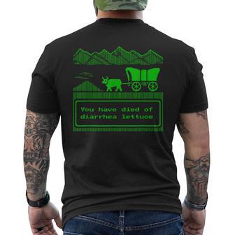 You Have Died Of Diarrhea Lettuce Vintage Gamer Trail Meme Men's T-shirt Back Print - Thegiftio UK
