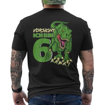 Dinosaurio Decorativo Para 6 Cumpleaños Diseño De Dinosaurios Camiseta Hombre Estampado Espalda - Regaloses