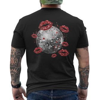 Disco Ball Kissing Lips Party Men's T-shirt Back Print - Thegiftio UK