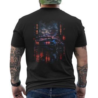 Distressed Jdm Drift Race Car Japanese Automotive Men's T-shirt Back Print - Thegiftio UK