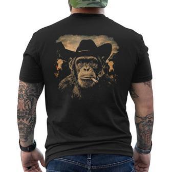 Divertido Monoaquero Fumando Cigarrillo Mono Meme Camiseta Hombre Estampado Espalda - Regaloses