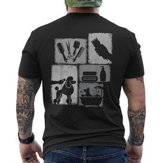 Dog Groomer Vintage Collage Pet Groomer Men's T-shirt Back Print - Thegiftio UK