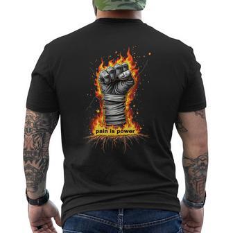 Dolor Es Poder Puño Fuego Boxeo Camiseta Hombre Estampado Espalda - Regaloses