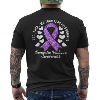 Domestic Violence Awareness Month We Turn Fear To Courage Men's T-shirt Back Print - Thegiftio UK