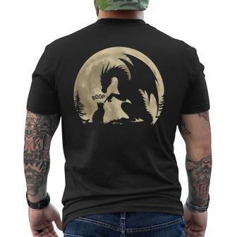 Dragon Boop Cat Under Full Moon Cute Fantasy Night Men's T-shirt Back Print | Seseable UK