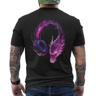 Dragon Mythical Motif Musique Casque Illustration Dragon T-shirt imprimé au dos - Cadeauxyz