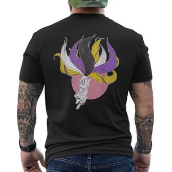 Drapeau De La Fierté Non Binaire Kitsune Non Binaire Renard Du Japon T-shirt imprimé au dos - Cadeauxyz