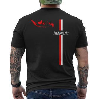 Drapeau Et Carte De L'indonésie Graphique Minimaliste De La Fierté Indonésienne T-shirt imprimé au dos - Cadeauxyz