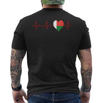 Drapeau Madagascar Heartbeat Ecgouvenir National Patriotique T-shirt imprimé au dos - Cadeauxyz