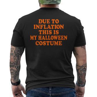 Due To Inflation This Is My Halloween Costume Couples Men's T-shirt Back Print - Thegiftio UK