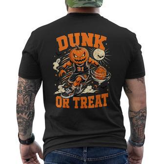 Dunk Or Treat Pumpkin Basketball Halloween Costume Men's T-shirt Back Print - Thegiftio UK