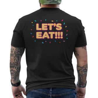 Lets Eat Bright Retro Party Food Lover Slogan Men's T-shirt Back Print - Thegiftio UK