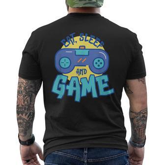 Eatleep And Game Lustiger Zockerpruch Gaming Geschenk T-Shirt mit Rückendruck - Geschenkecke