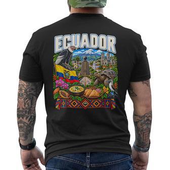 Ecuador Ecuadorian Heritage Flag And Wildlife Pride Men's T-shirt Back Print - Thegiftio UK