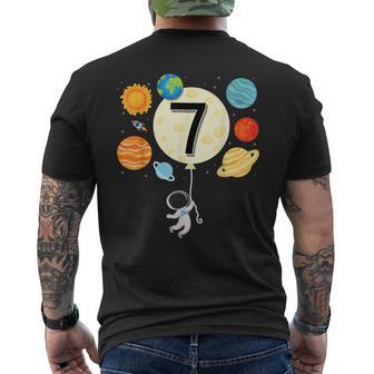 Edad 7 Astronauta Globo Planetas 7 Cumpleaños Espacio Niño Camiseta Hombre Estampado Espalda - Regaloses