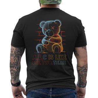 El Genial Osito De Peluche A B C Es Como Un Oso Dos Tres Manga Larga Camiseta Hombre Estampado Espalda - Regaloses