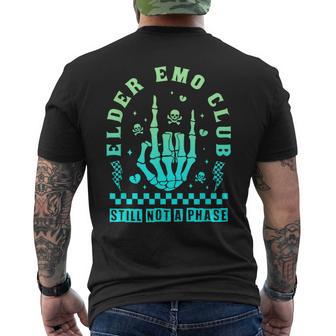 Elder Emo Club Still Not A Phase Skeleton Hand Rock Gradient Men's T-shirt Back Print - Thegiftio UK