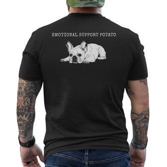 Emotional Support Potato Frenchie French Bulldog Dog Lover Men's T-shirt Back Print - Thegiftio UK