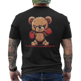 Ensemble Ours En Peluche En Colère Et Gants De Boxe T-shirt imprimé au dos - Cadeauxyz