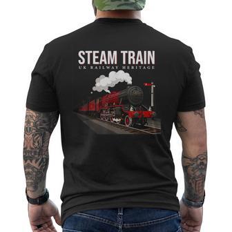 Entusiasta Detallada Del Tren Deapor Británico Historia Ferroviaria Del Reino Unido Camiseta Hombre Estampado Espalda - Regaloses