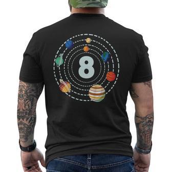 Espacio 8º Cumpleaños Planeta Número De Cumpleaños 8 Años Camiseta Hombre Estampado Espalda - Regaloses