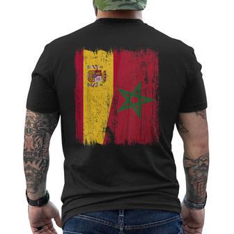España Marruecos Media Bandera Española Marroquí Heritage Jersey Camiseta Hombre Estampado Espalda - Regaloses