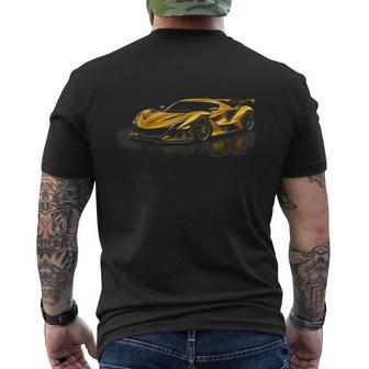 Exotic Car Yellow Racing Car Turbo Race Kids Boys Mens Men's T-shirt Back Print - Thegiftio UK