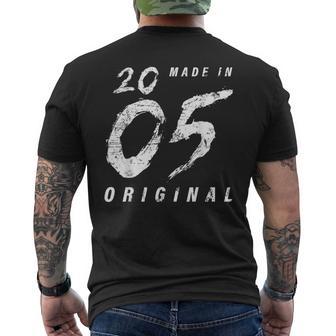 Fabriqué En 2005 Original Distressed Grunge Anniversaire 2005 T-shirt imprimé au dos - Cadeauxyz