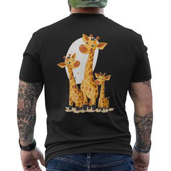 Familia De Jirafas Con Niños Para Los Amantes De Los Disfraces Camiseta Hombre Estampado Espalda - Regaloses