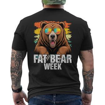 Fat Bear Week Retro Sunglasses Nature Lovers Men's T-shirt Back Print - Thegiftio UK