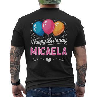 Feliz Cumpleaños Micaela Camiseta Hombre Estampado Espalda - Regaloses