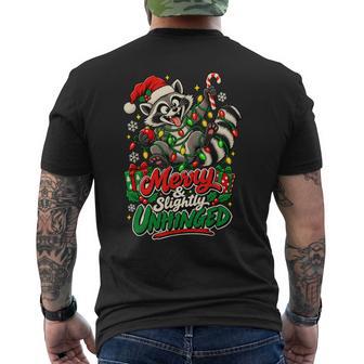 Feliz Mapache Ligeramente Desquiciado Navidadacaciones Humor Camiseta Hombre Estampado Espalda - Regaloses