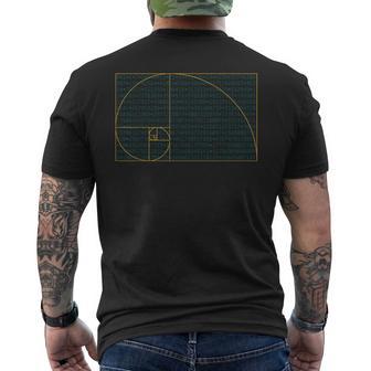 Fibonacci Números Deecuencia Espiral Media Dorada Camiseta Hombre Estampado Espalda - Regaloses
