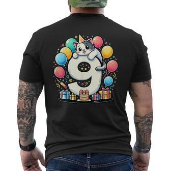 Fiesta De Cumpleaños Con Temática De Gato Para Niños 9º Cumpleaños De Gato Camiseta Hombre Estampado Espalda - Regaloses
