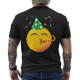 Fiestaonrisa Cara Emoticon Fiesta De Cumpleañosonris Manga Larga Camiseta Hombre Estampado Espalda - Regaloses