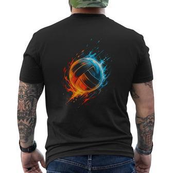Fire Volleyball Player Volleyball T Shirt Name Men's T-shirt Back Print | Seseable UK
