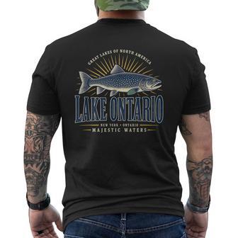 Fishing Lake Ontario North America Adventure Lake Ontario Men's T-shirt Back Print - Thegiftio UK