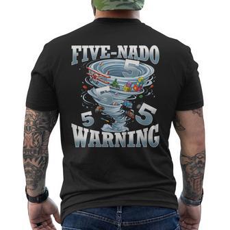 Five Nado Warning Tornado 5Th Birthday 5 Years Old Boys Kids Men's T-shirt Back Print - Thegiftio UK