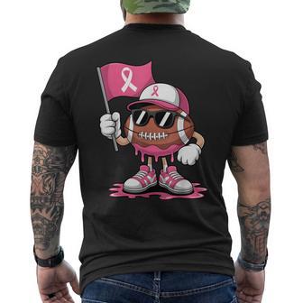 Football Drip Boys Kids Youth Pink Out Tackle Breast Cancer Men's T-shirt Back Print - Thegiftio UK