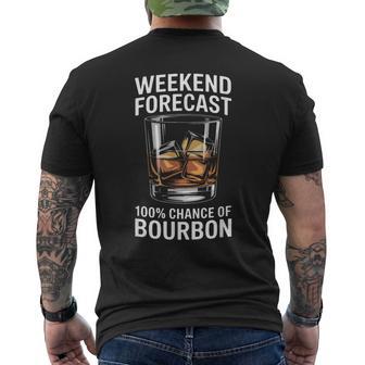 Weekend Forecast 100 Percent Chance Of Bourbon Men's T-shirt Back Print - Thegiftio UK