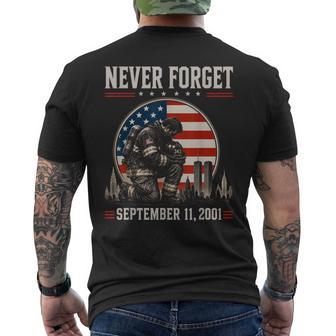 Never Forget September 11 2001 Usa Flag Memorial Day Men's T-shirt Back Print - Thegiftio UK