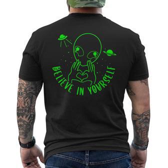 Fresco Alien Amigo Proclamando Amor Propio Divertido Alien Ovnis Camiseta Hombre Estampado Espalda - Regaloses