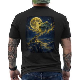 Frog Howling To Moon Frogs Howl At The Moon Men's T-shirt Back Print - Thegiftio UK