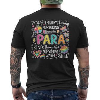Fun Para Paraprofessional First Day Paraeducator Men's T-shirt Back Print - Thegiftio UK
