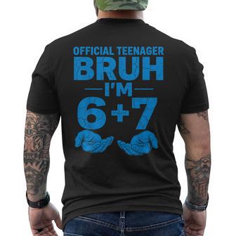 13Th Birthday Official Nager Six Seven Meme Kids Men's T-shirt Back Print - Thegiftio UK
