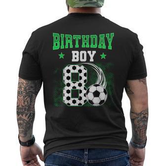 8Th Birthday Boy Soccer Theme Party 8 Year Old Kids Men's T-shirt Back Print - Monsterry AU