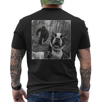 Bigfoot Boston Terrier Men's T-shirt Back Print - Thegiftio UK