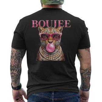 Boujee Leopard Sassy Big Cat Glamorous Animal Lover Men's T-shirt Back Print - Thegiftio UK